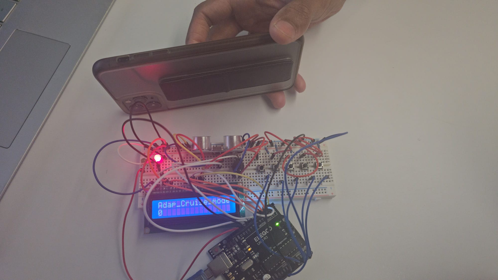 Circuit in Adaptive Cruise Control Mode (an object in front of ultrasonic sensor)